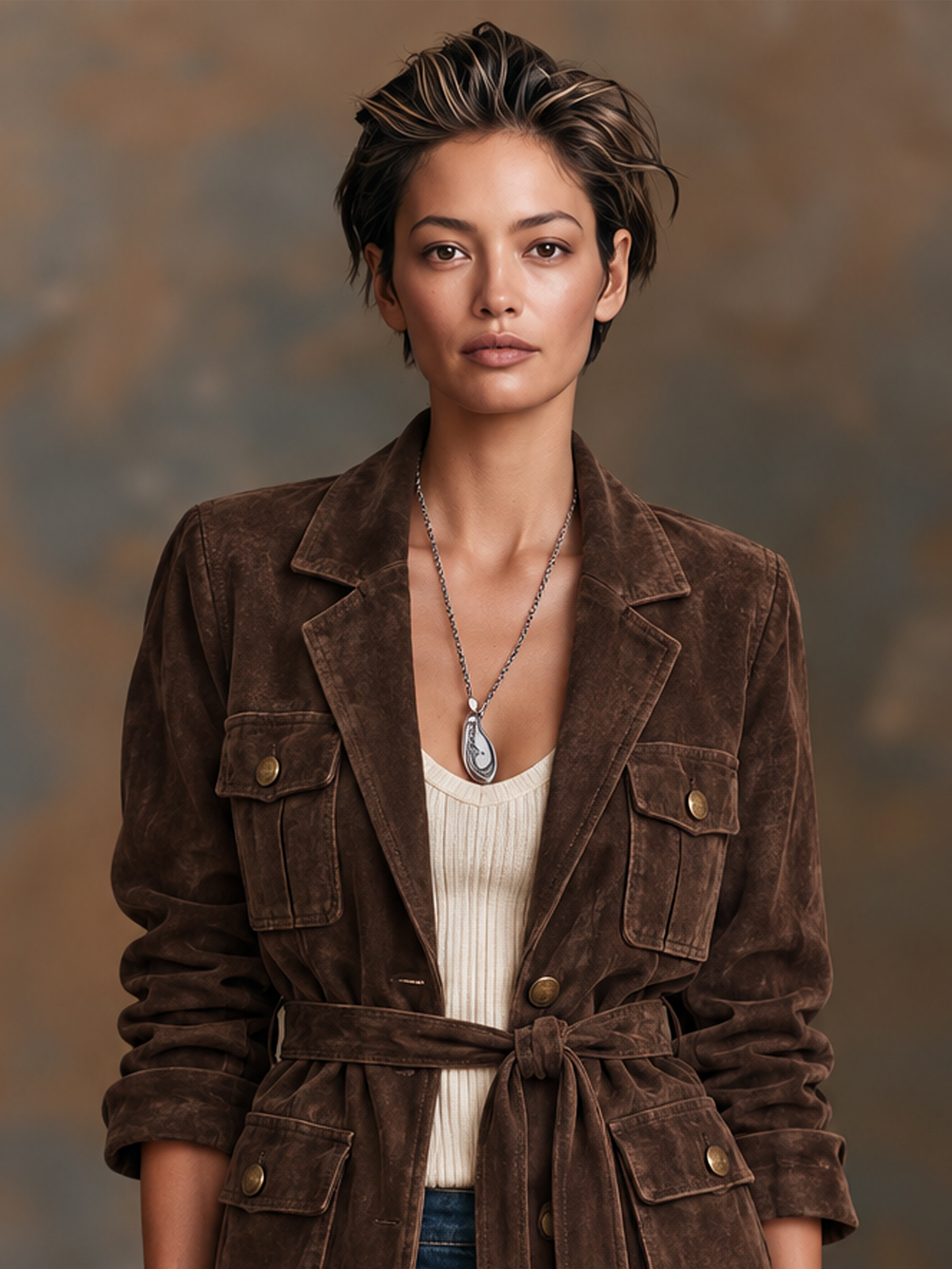 Women's Vintage Suede Safari Jacket