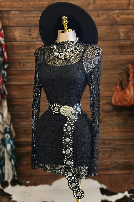 Sexy Lace Stretch Mini Dress