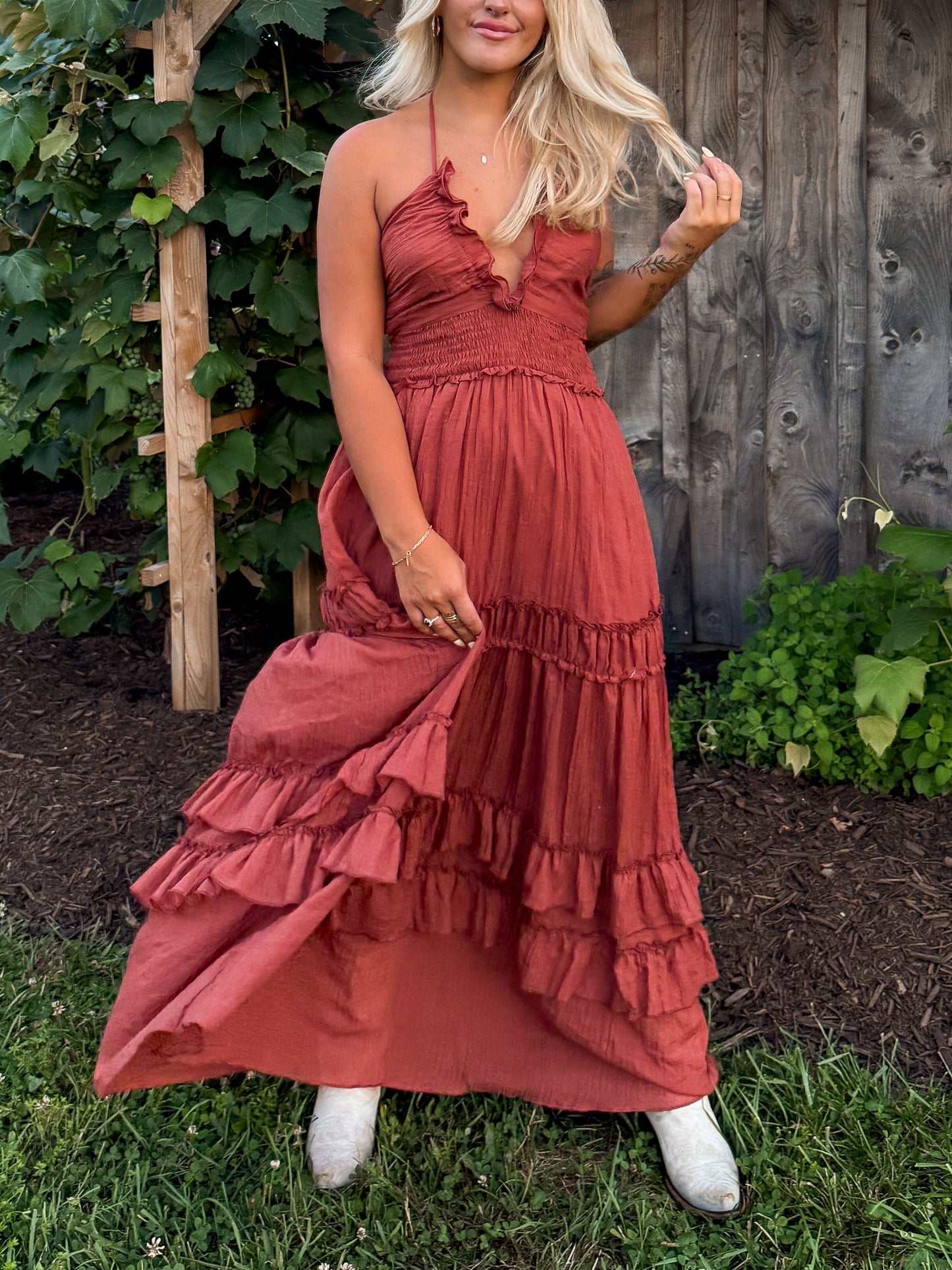 Western Shore Maxi Dress - Cider