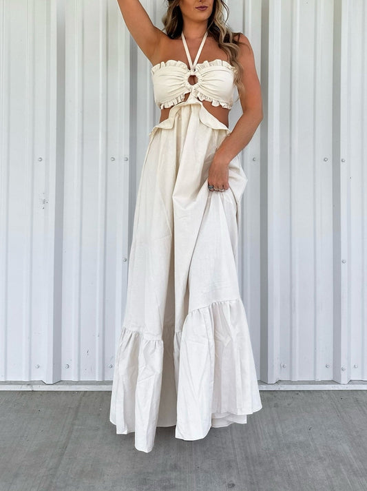 Women's Summer Suspender White Dress