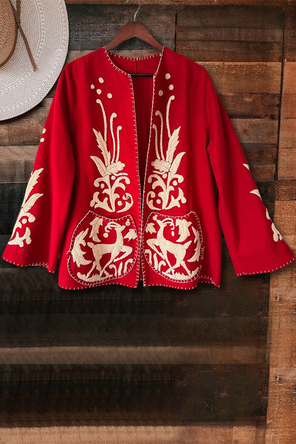 Vintage Embroidered Knitted Jacket