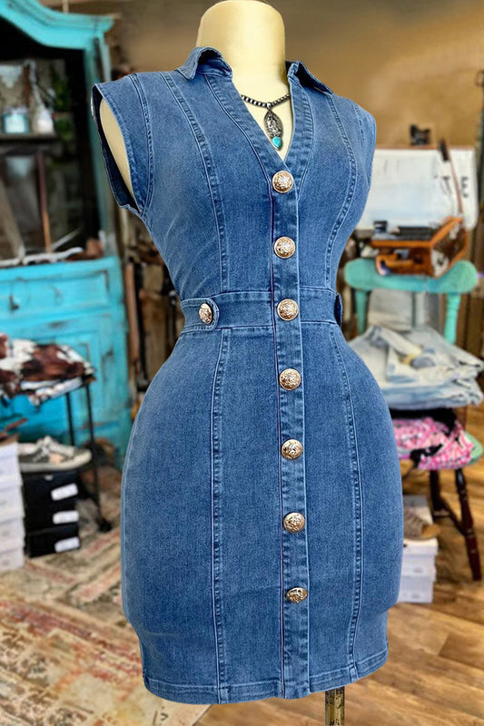 Vintage Slim Sleeveless Dress-0520