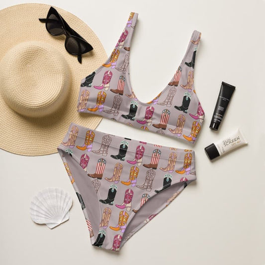 Western print swimsuit set