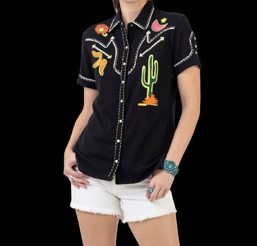 Women's Printed Short Sleeve Shirt