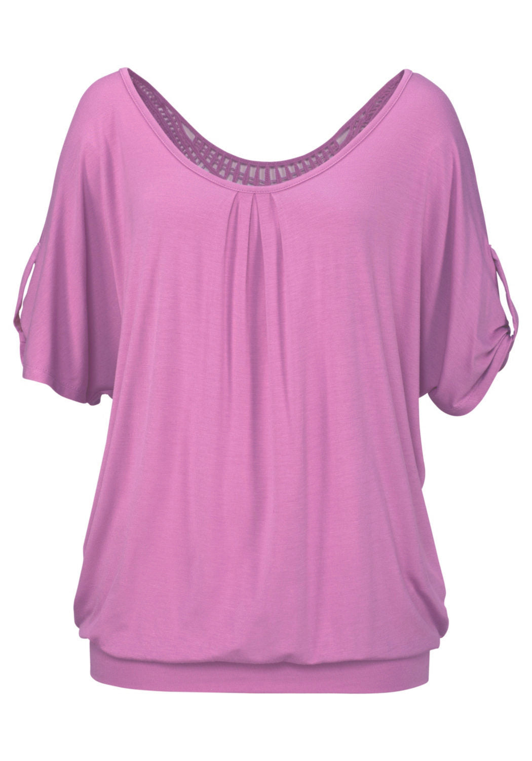 Boho V Neck Back Lace Batwing Sleeve Loose Top