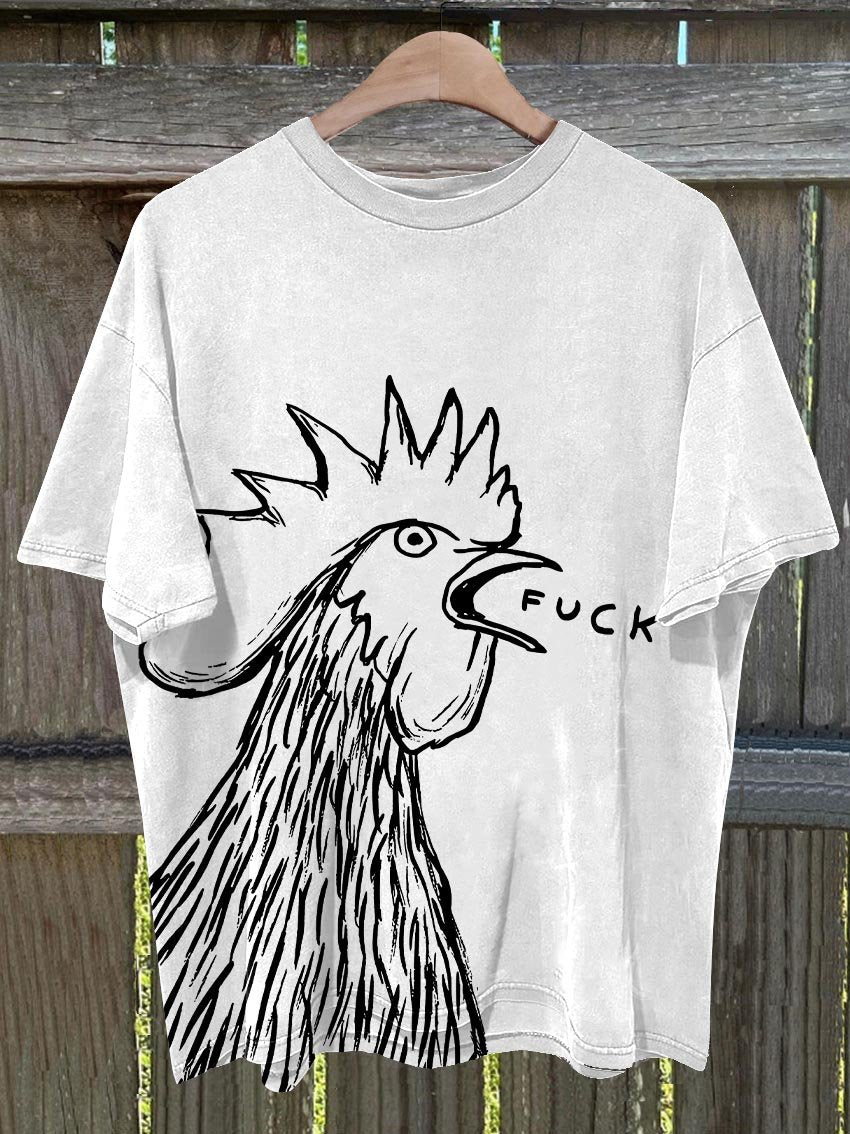 Bad Chicken Print T-shirt