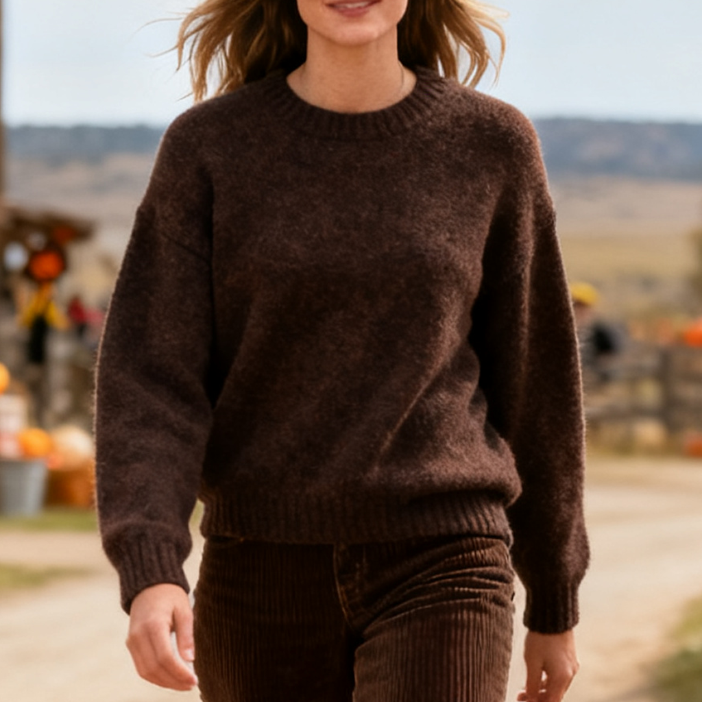 Women's Cozy Sweater Dark Brown