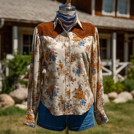 Women's Western Floral Long Sleeve Shirt