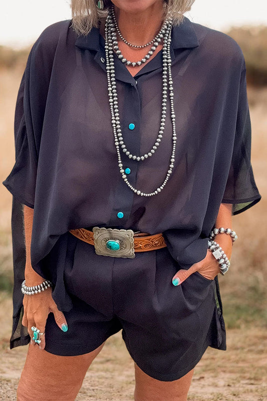 Flowy Oversize Chiffon Shirt