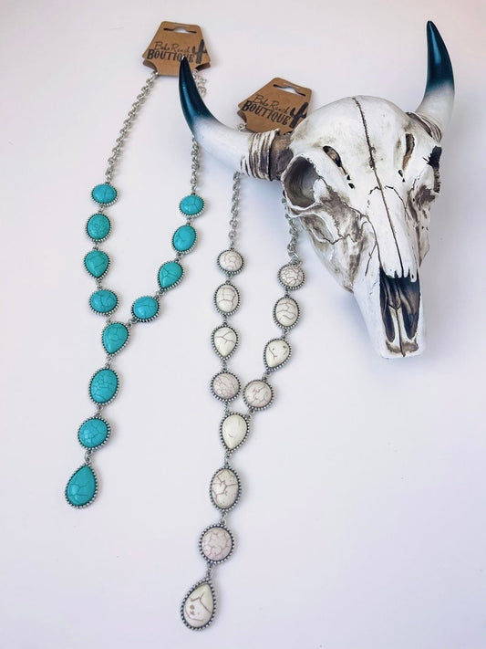 Turquoise or White Western Necklace