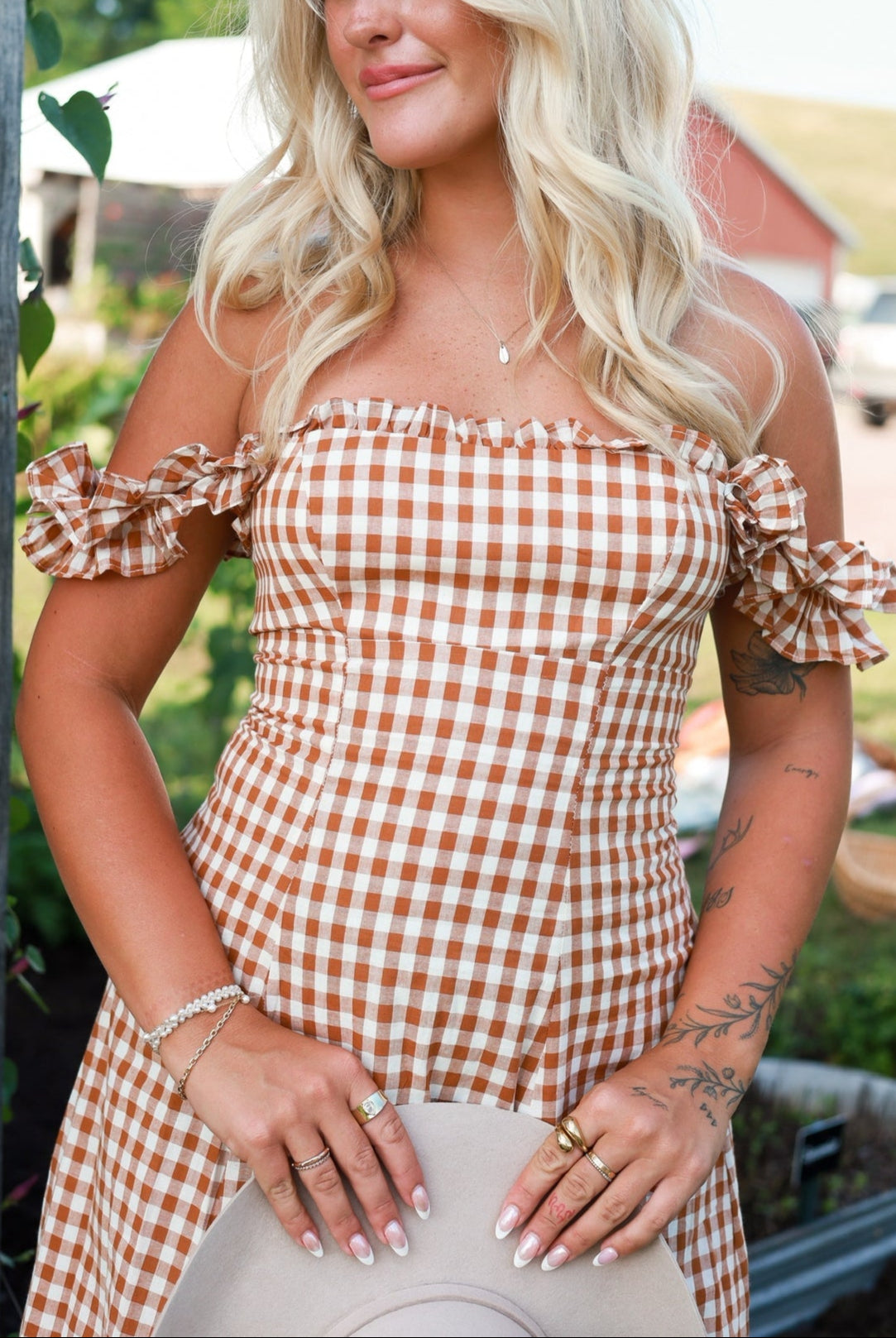 Honey Harvest Gingham Maxi