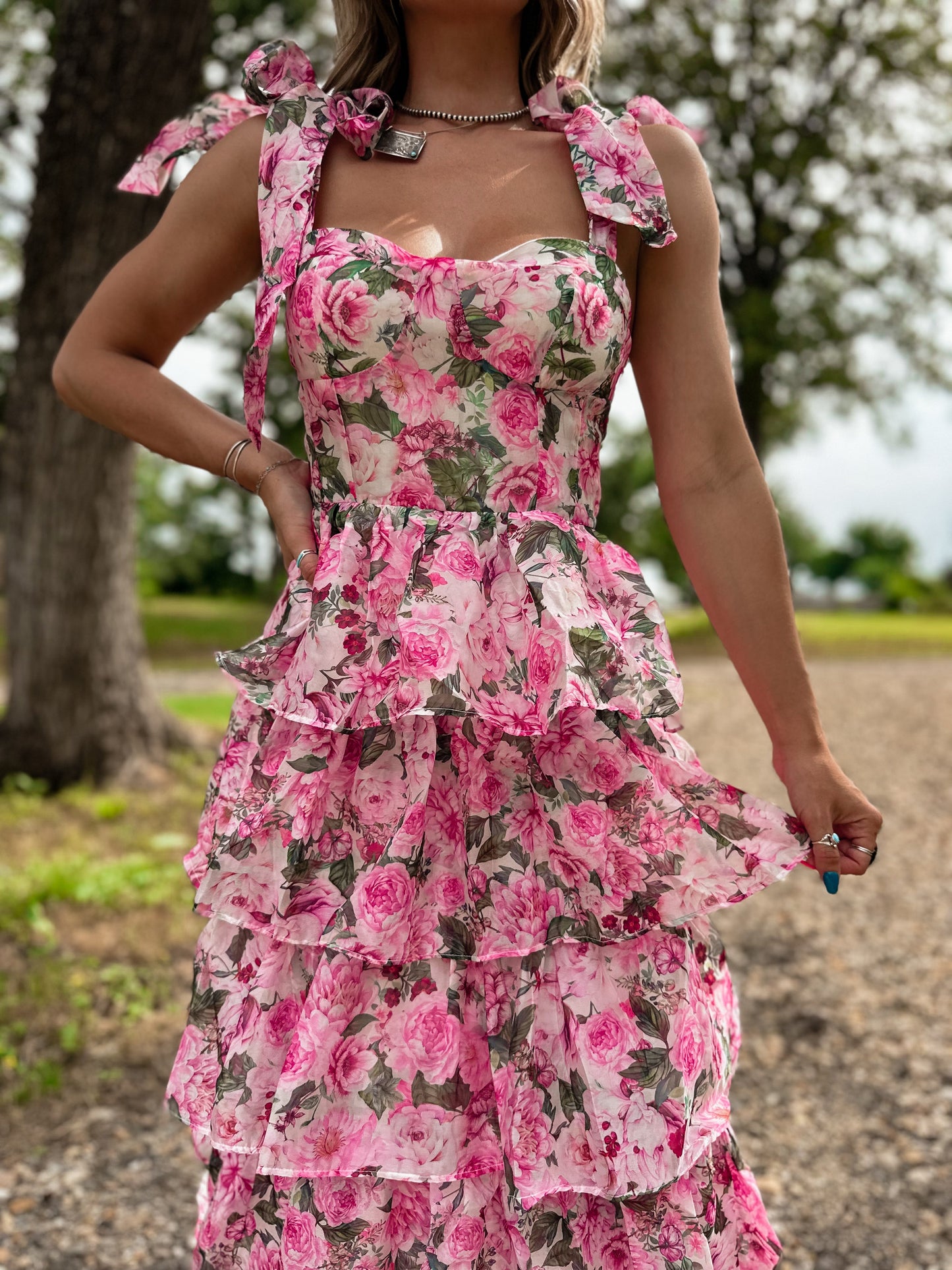 Pink Blossom Maxi Dress