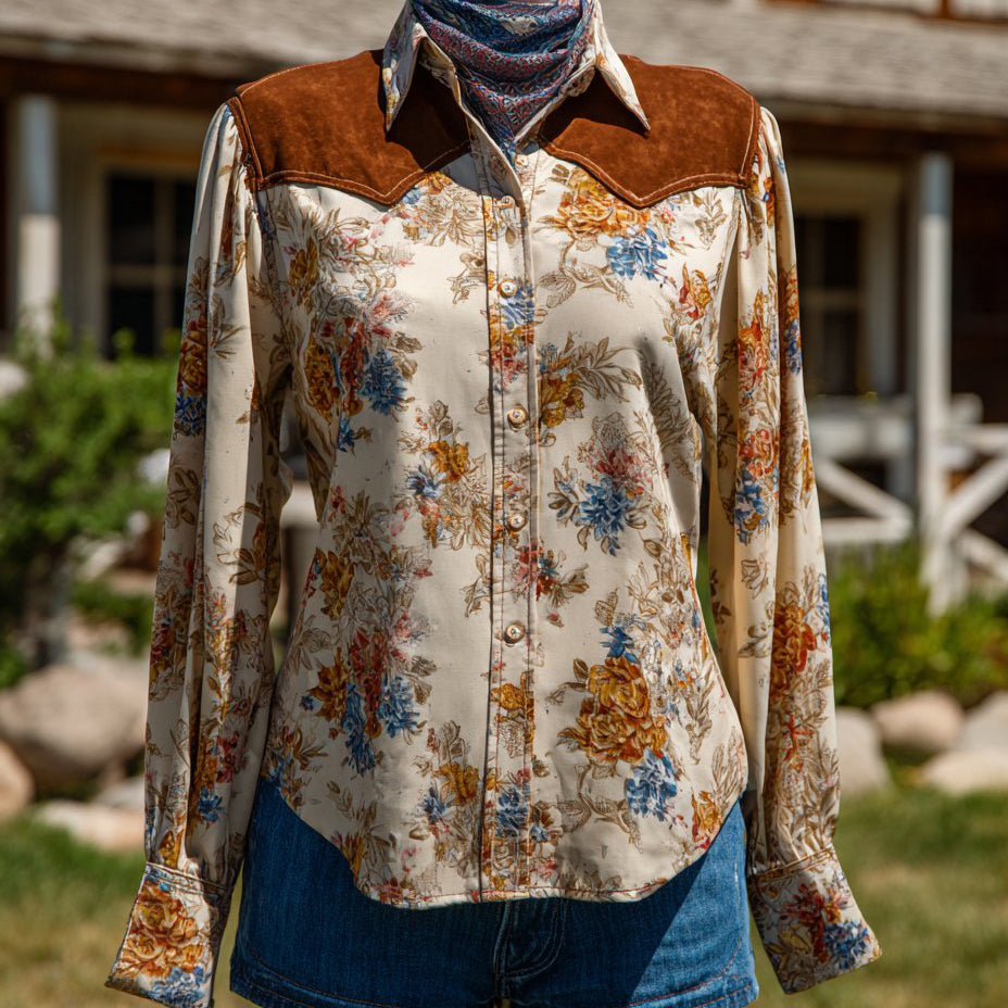 Women's Western Floral Long Sleeve Shirt