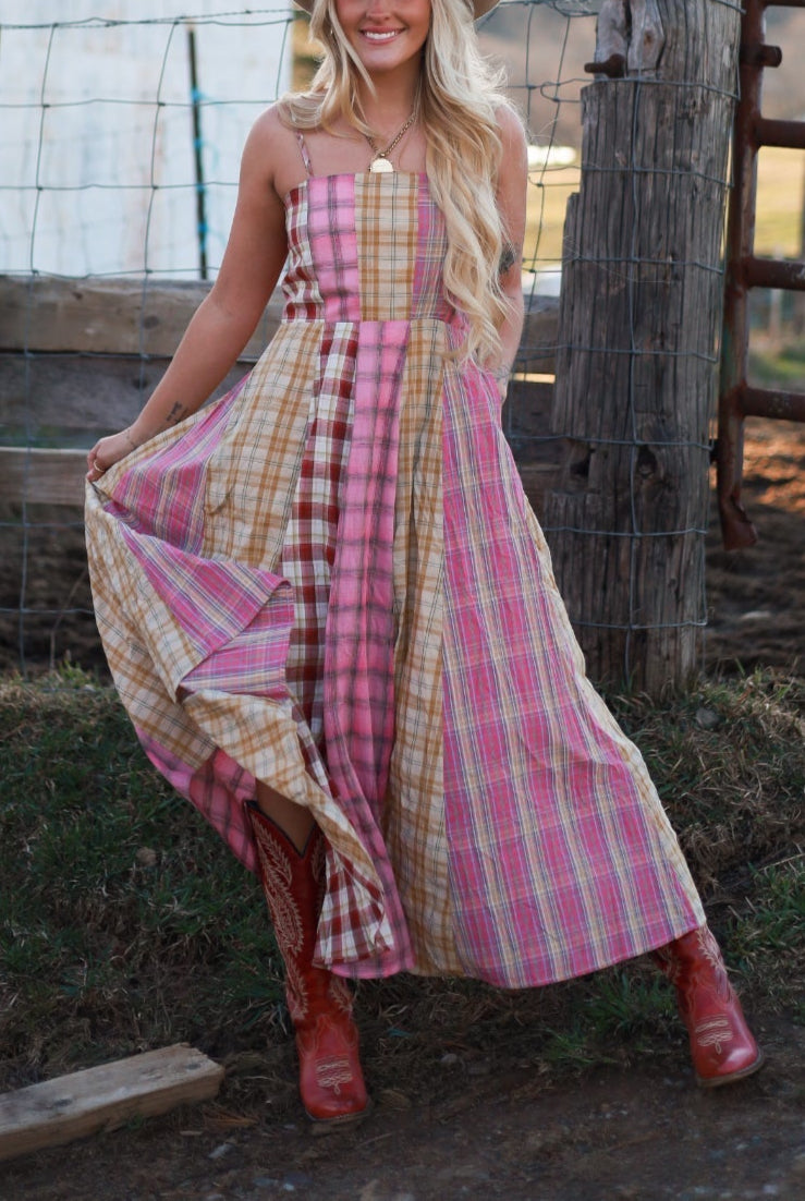 Sagebrush Plaid Maxi Dress - Strawberry Milk