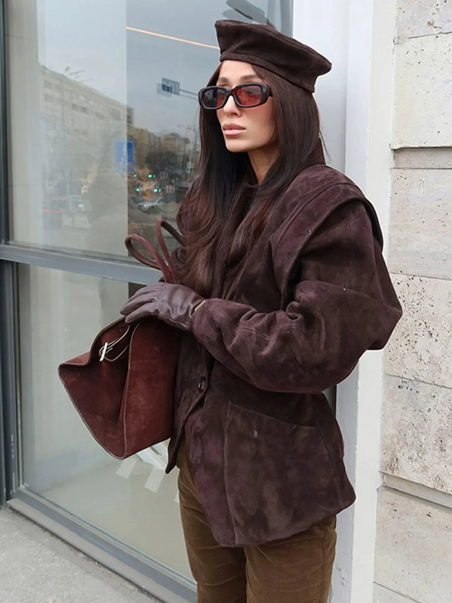 Perfect for Rodeo Competitions — Caramel Brown, Structured Slim Fit, Soft Suede, 2026 Spring/Autumn Women’s Chic Blazer