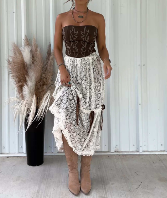Bohemian Bow Lace Skirt