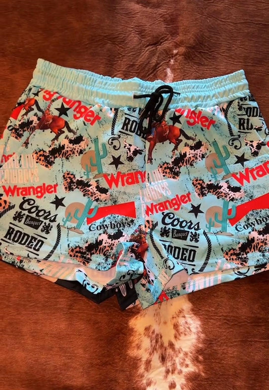 Western Redeo Summer Print Shorts