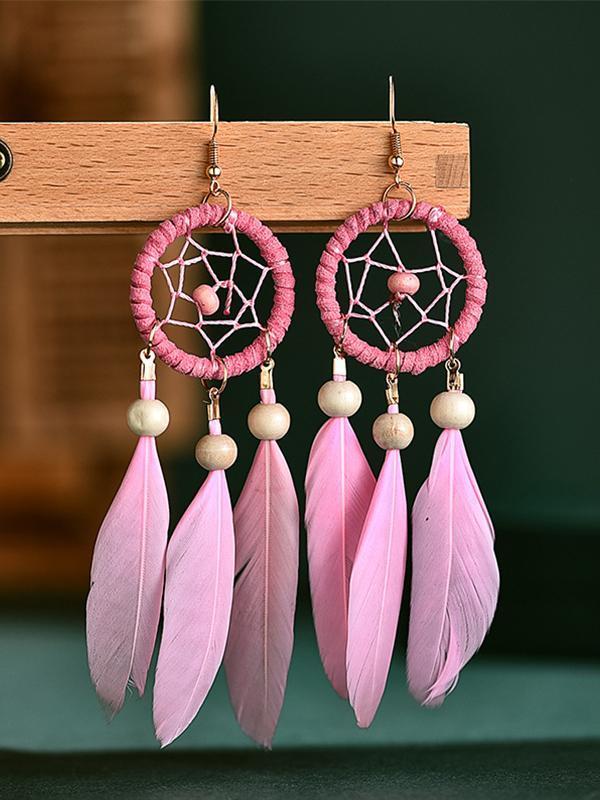 Dream Catcher Feather Handmade Earrings