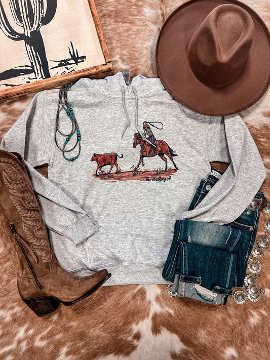 Cowboy Roping Hoodie (Ash Grey)