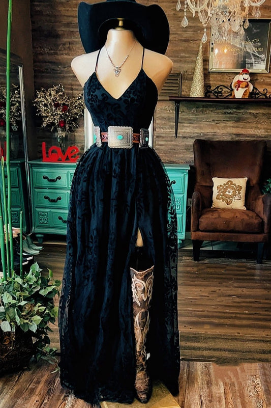 Women's Lace Slip Maxi Dress