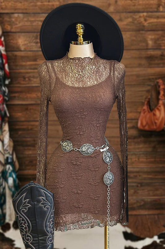 Sexy Lace Stretch Mini Dress