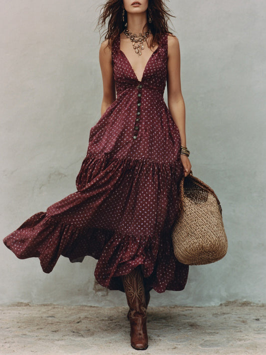 Polka Dot V-Neck Dress