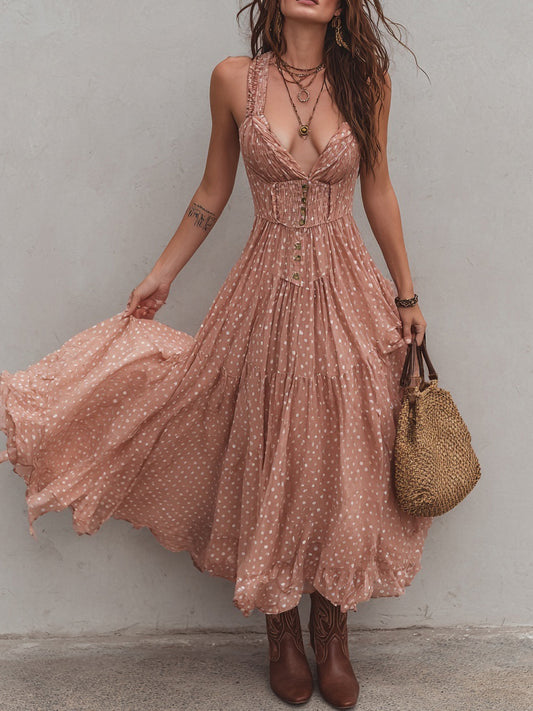 Polka Dot V-Neck Dress