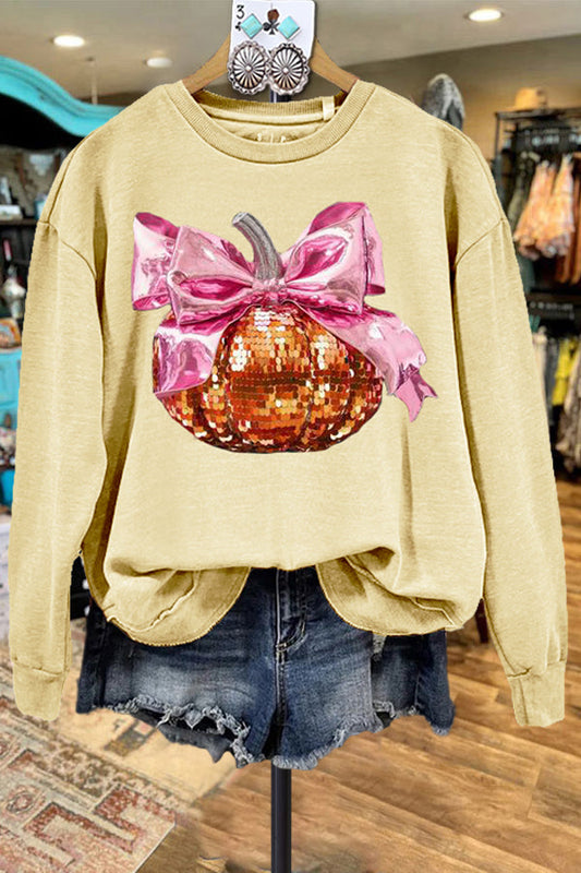 Contrast Color Pumpkin Sweatshirt