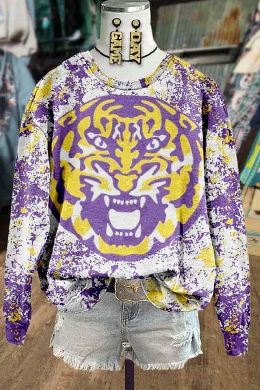 Game Day LSU Tiger Print Sweatshirt