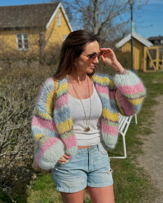 Loose Cardigan Colorful Knitted Sweater