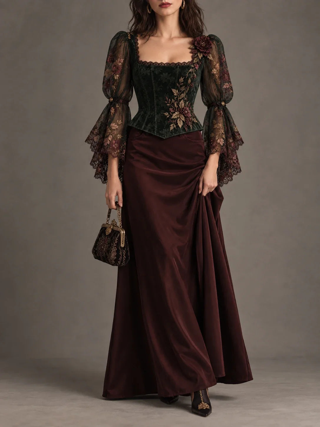 Evangeline Three-Way Floral Corset Top