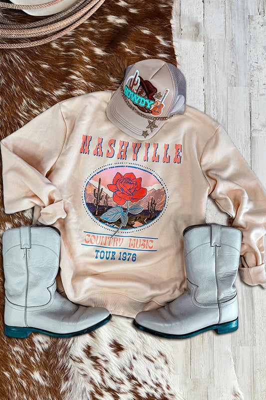 Stylish solid Nashville print sweatshirt