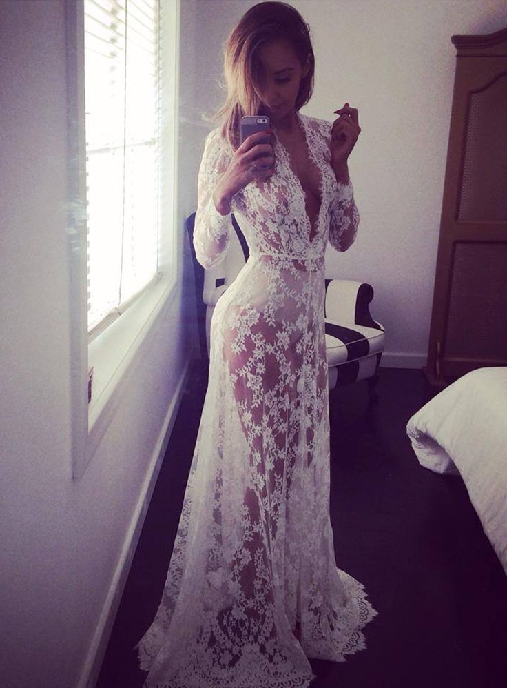 Maternity Photo Shoot Lace Sheer Trailing Maxi Dress