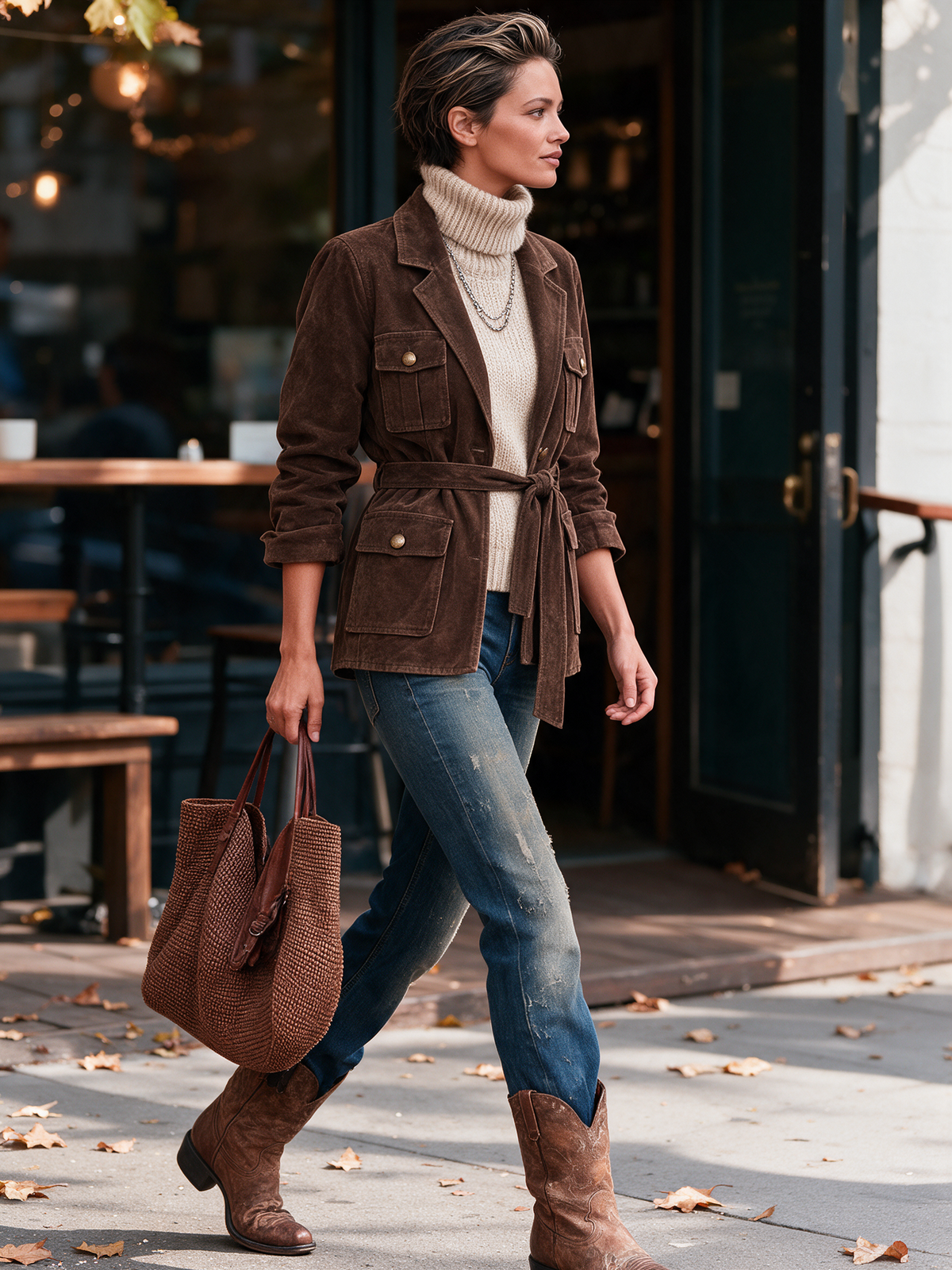 Women's Vintage Suede Safari Jacket