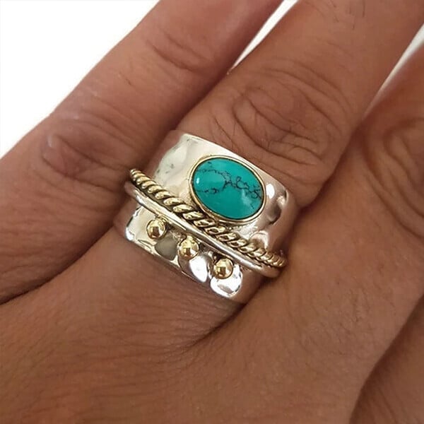 🔥Last Day Promotion 70% OFF-Turquoise Wide Band Ring