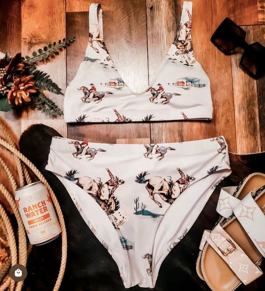 Women's Western Print Swimsuit Set