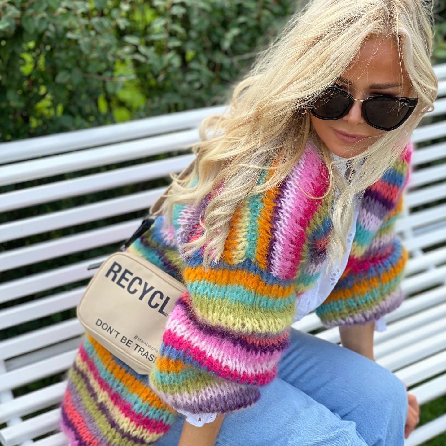 Loose Cardigan Color Striped Knitted Long Sweater