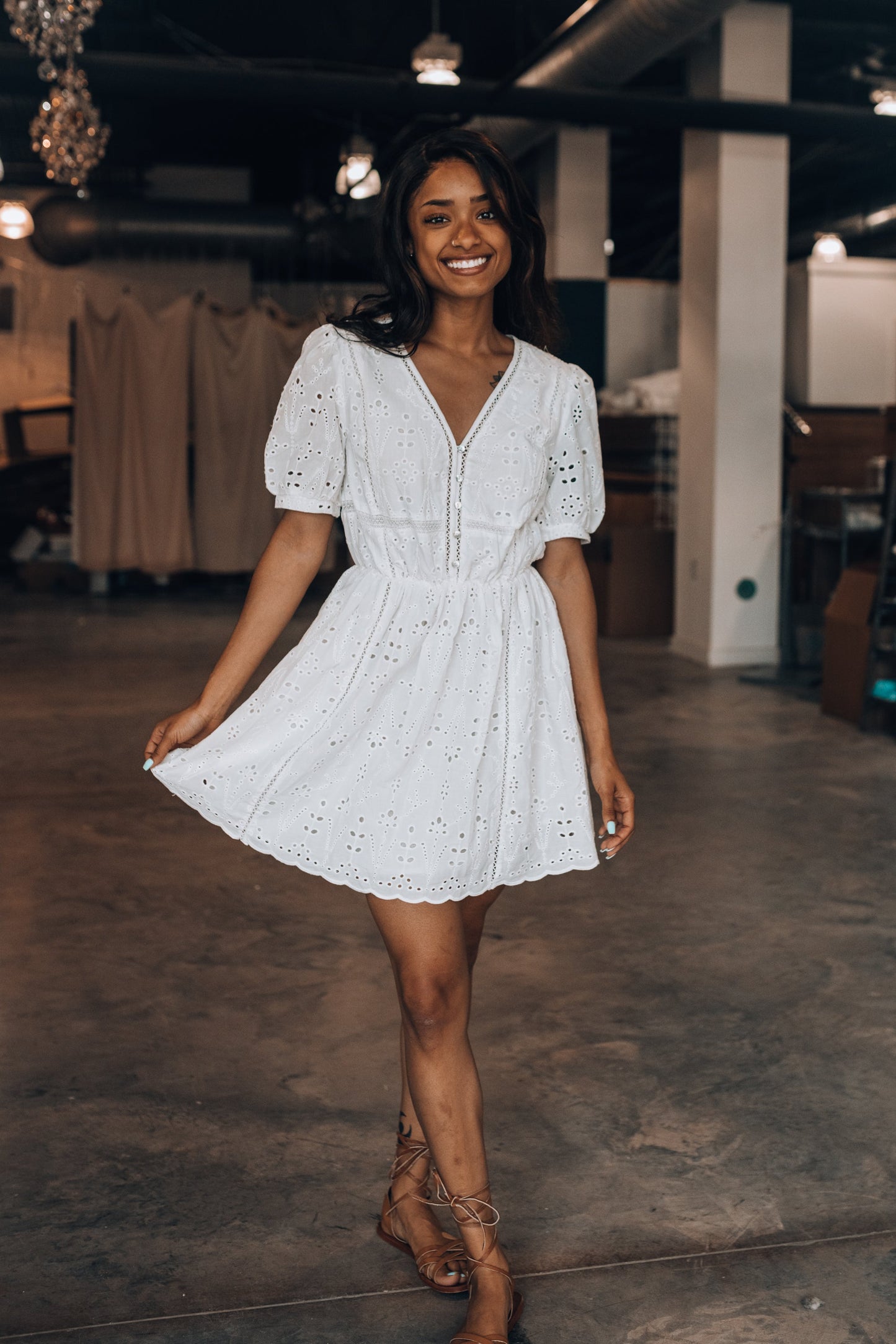 Sienna Eyelet Mini Dress