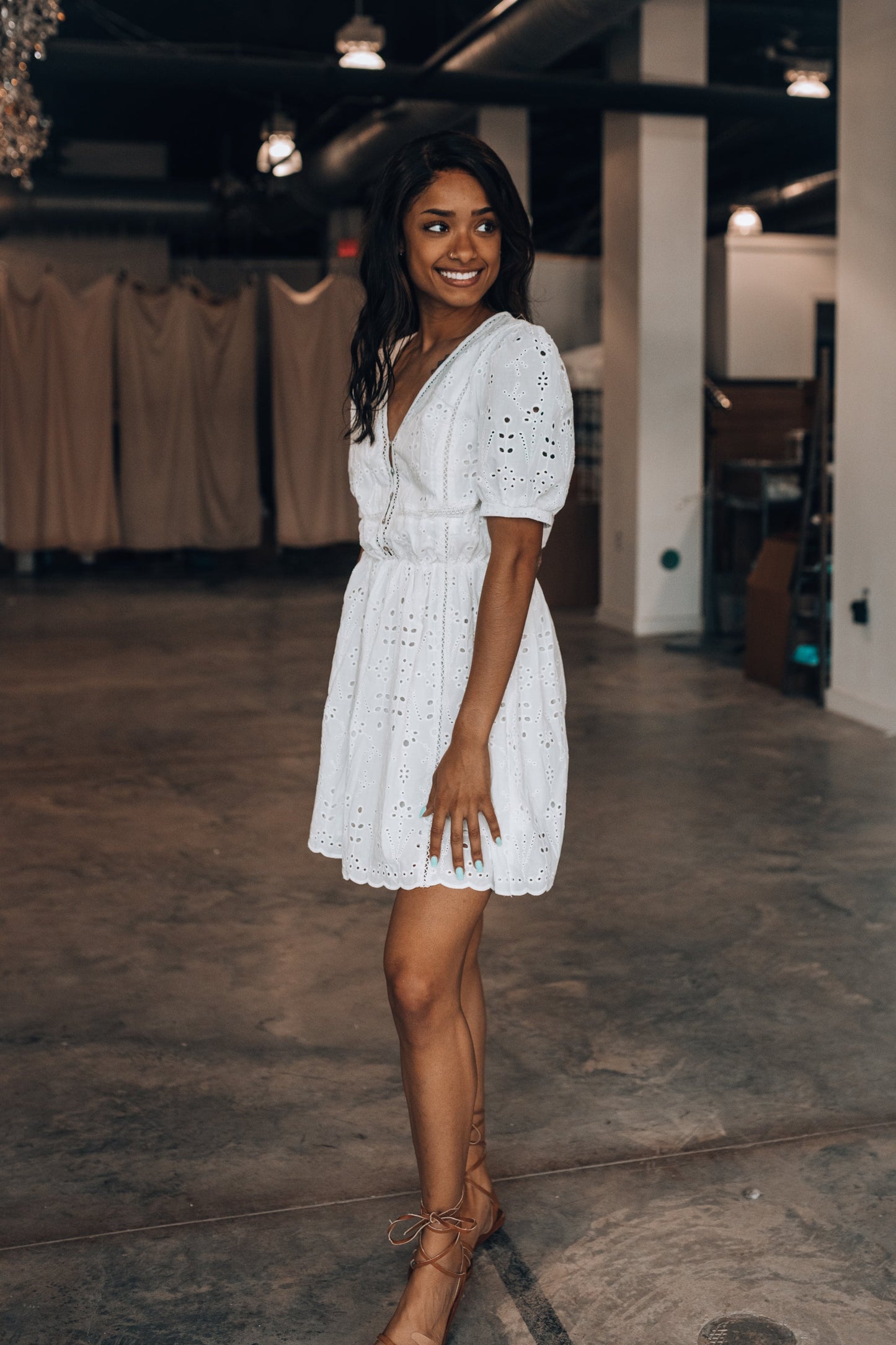 Sienna Eyelet Mini Dress