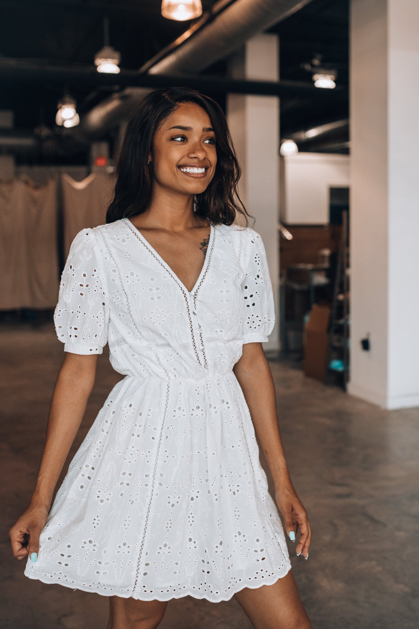 Sienna Eyelet Mini Dress