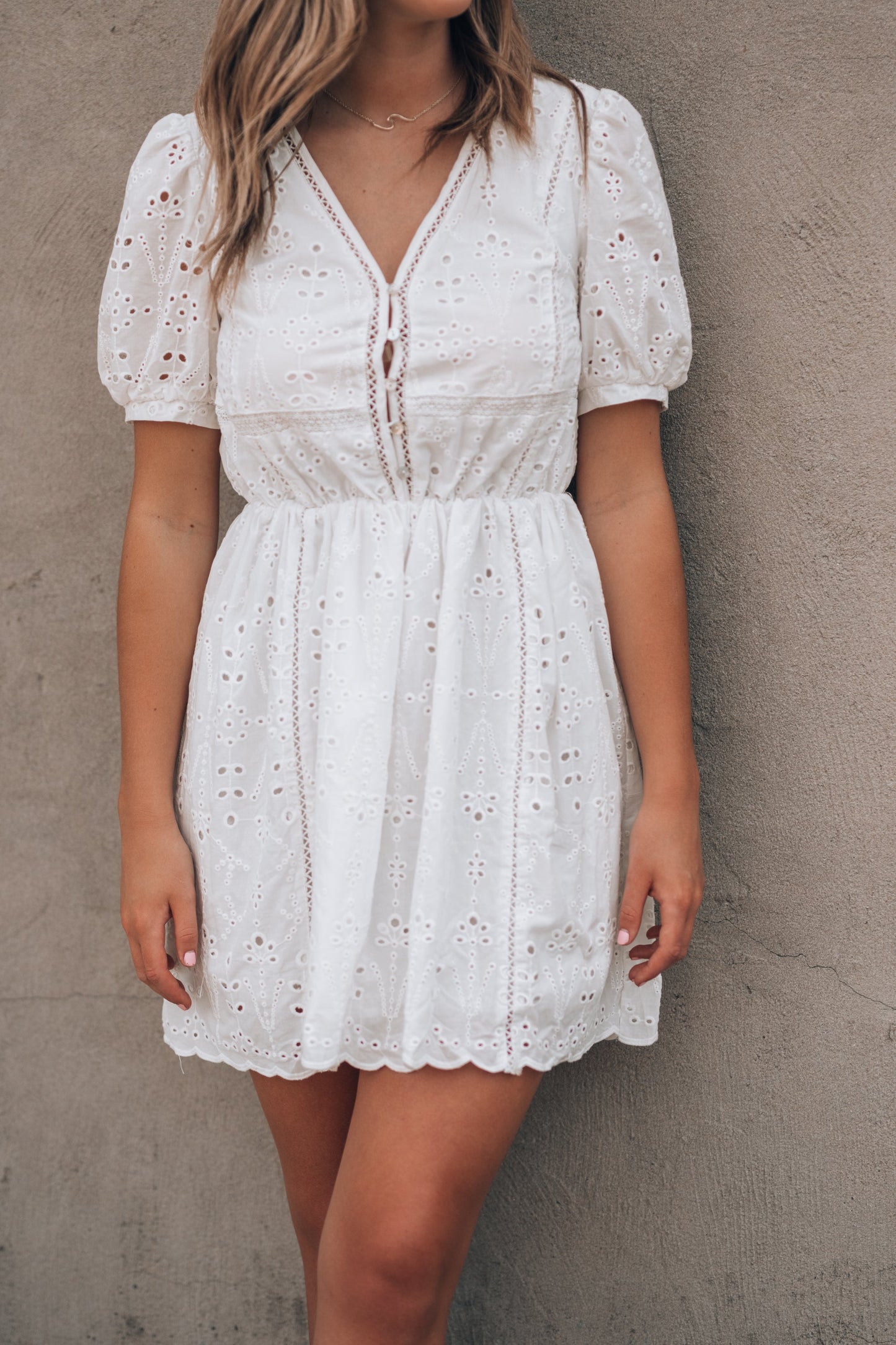 Sienna Eyelet Mini Dress