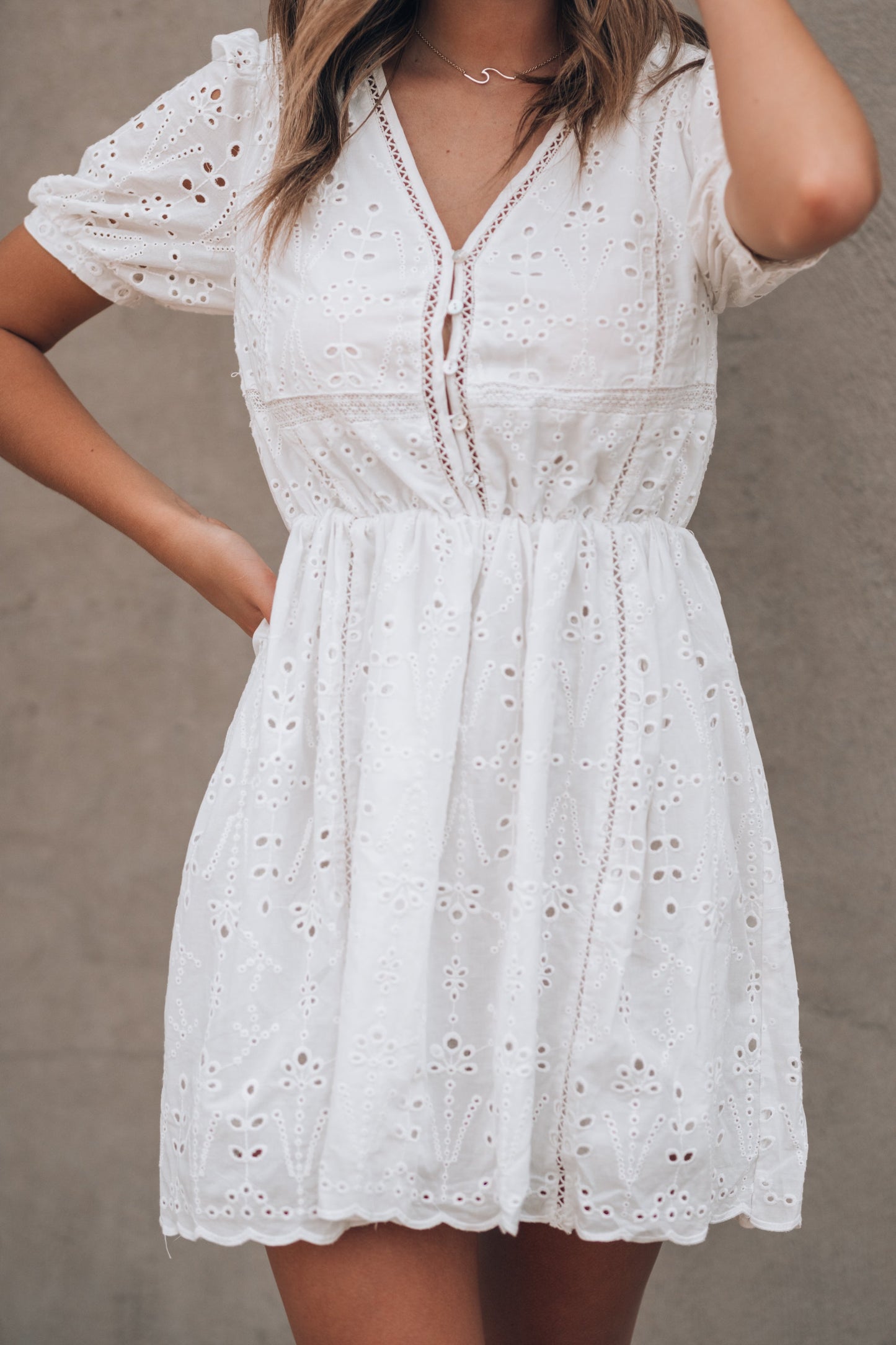 Sienna Eyelet Mini Dress