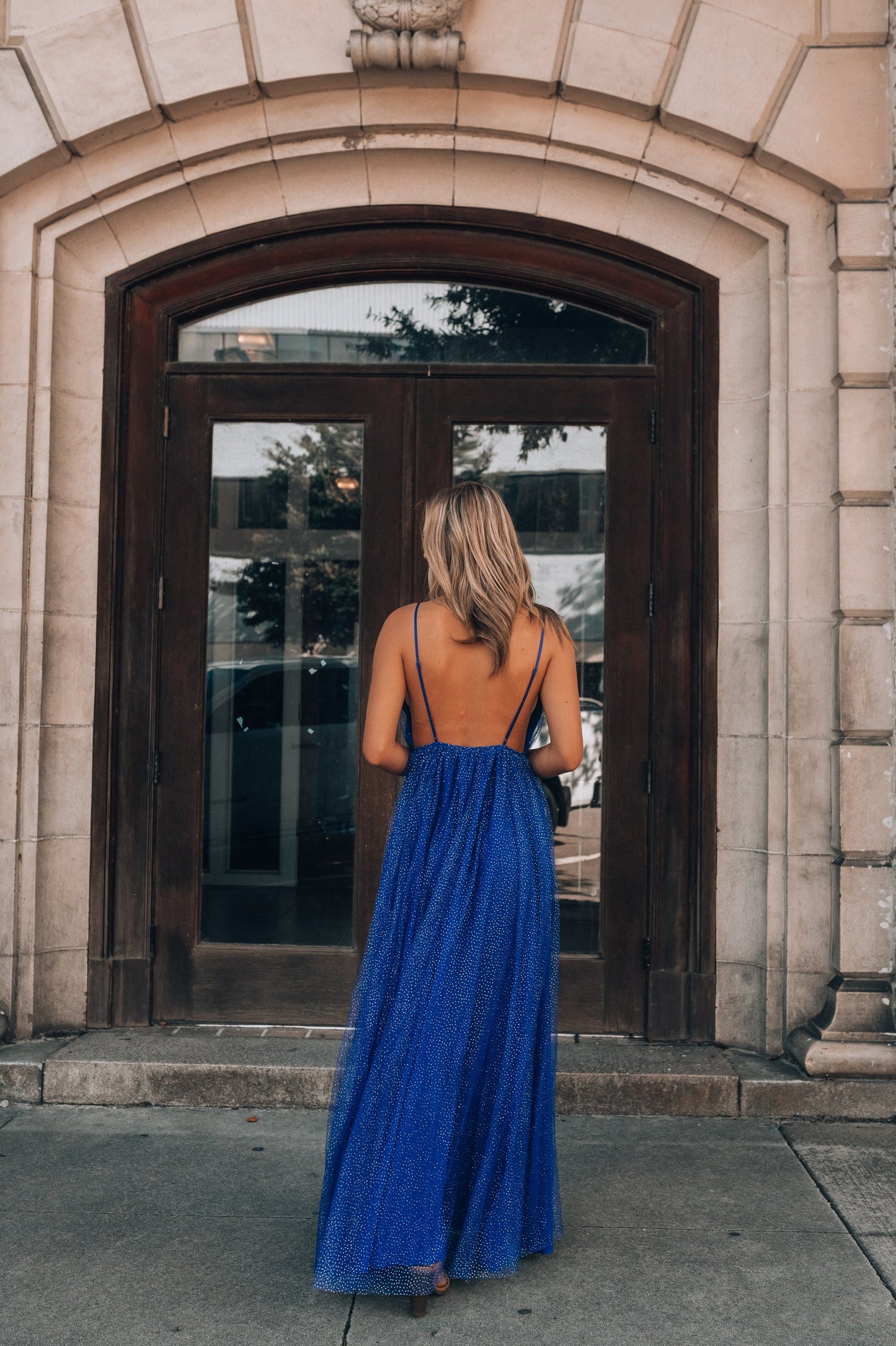 Marisol Glitter Maxi Dress (Royal Blue)
