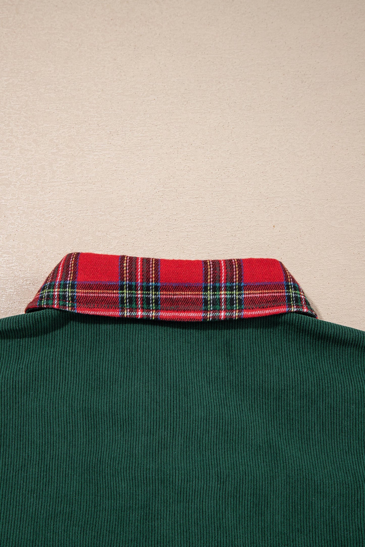 Blackish Green Plaid Pocket Button Long Sleeve Shift Shacket