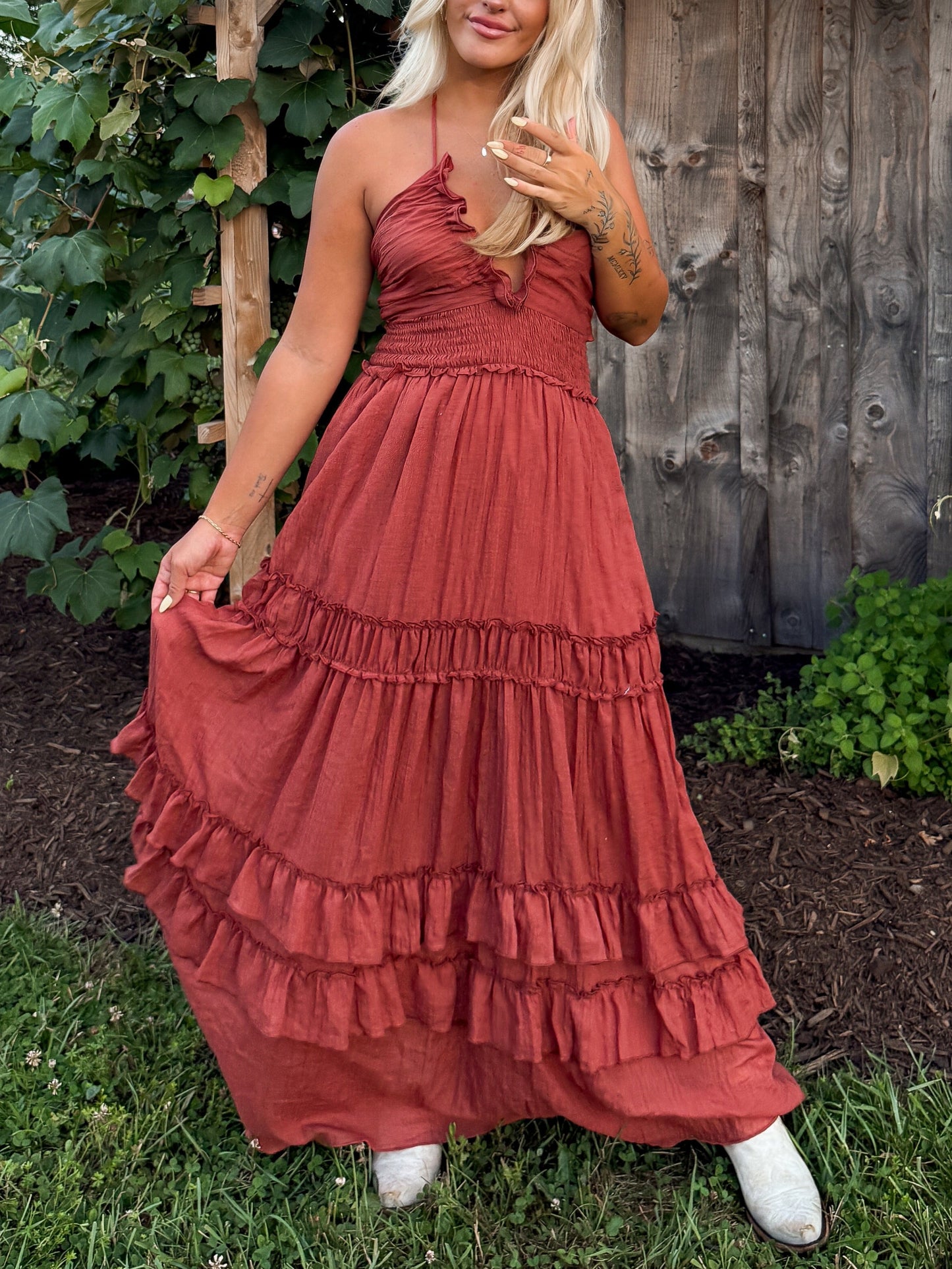 Western Shore Maxi Dress - Cider