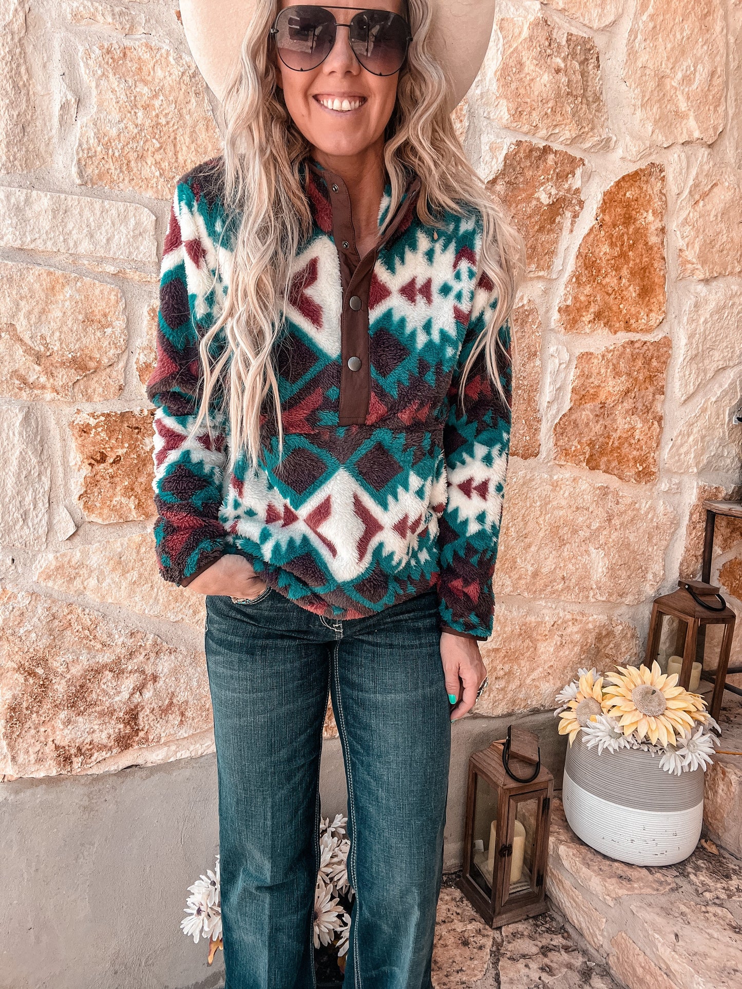 Ariat Berber Snap Front Sweatshirt (Plainview Print)