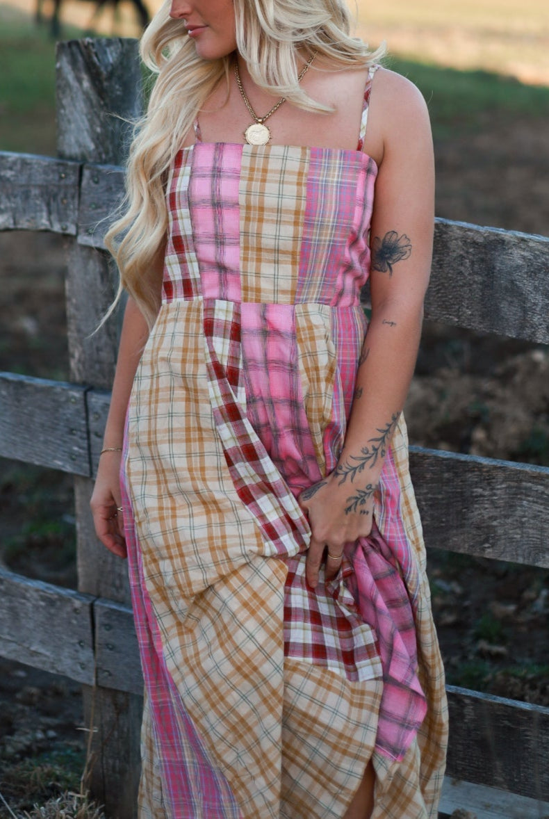 Sagebrush Plaid Maxi Dress - Strawberry Milk
