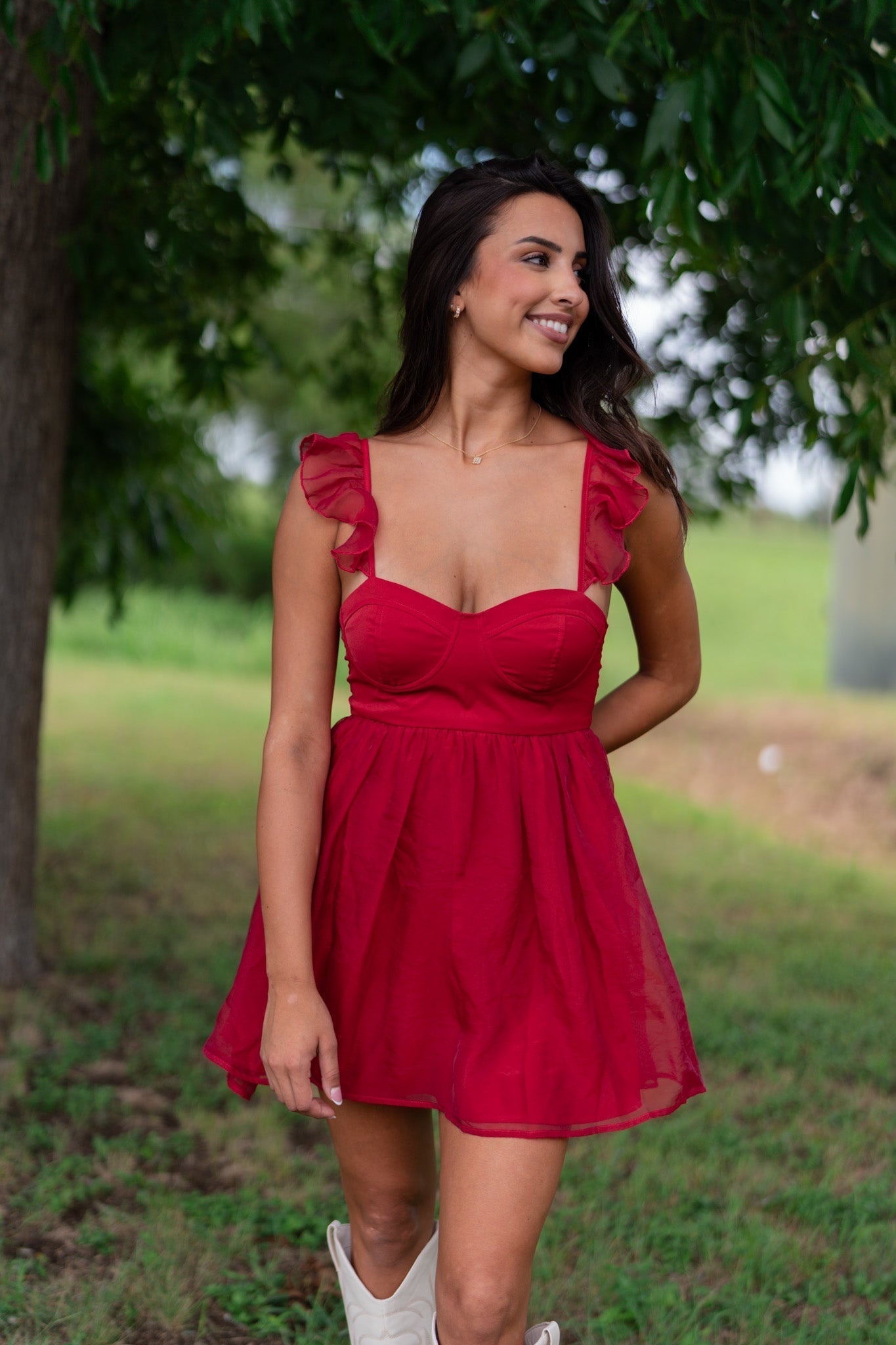 Cutie Bustier Mini Dress (Red)
