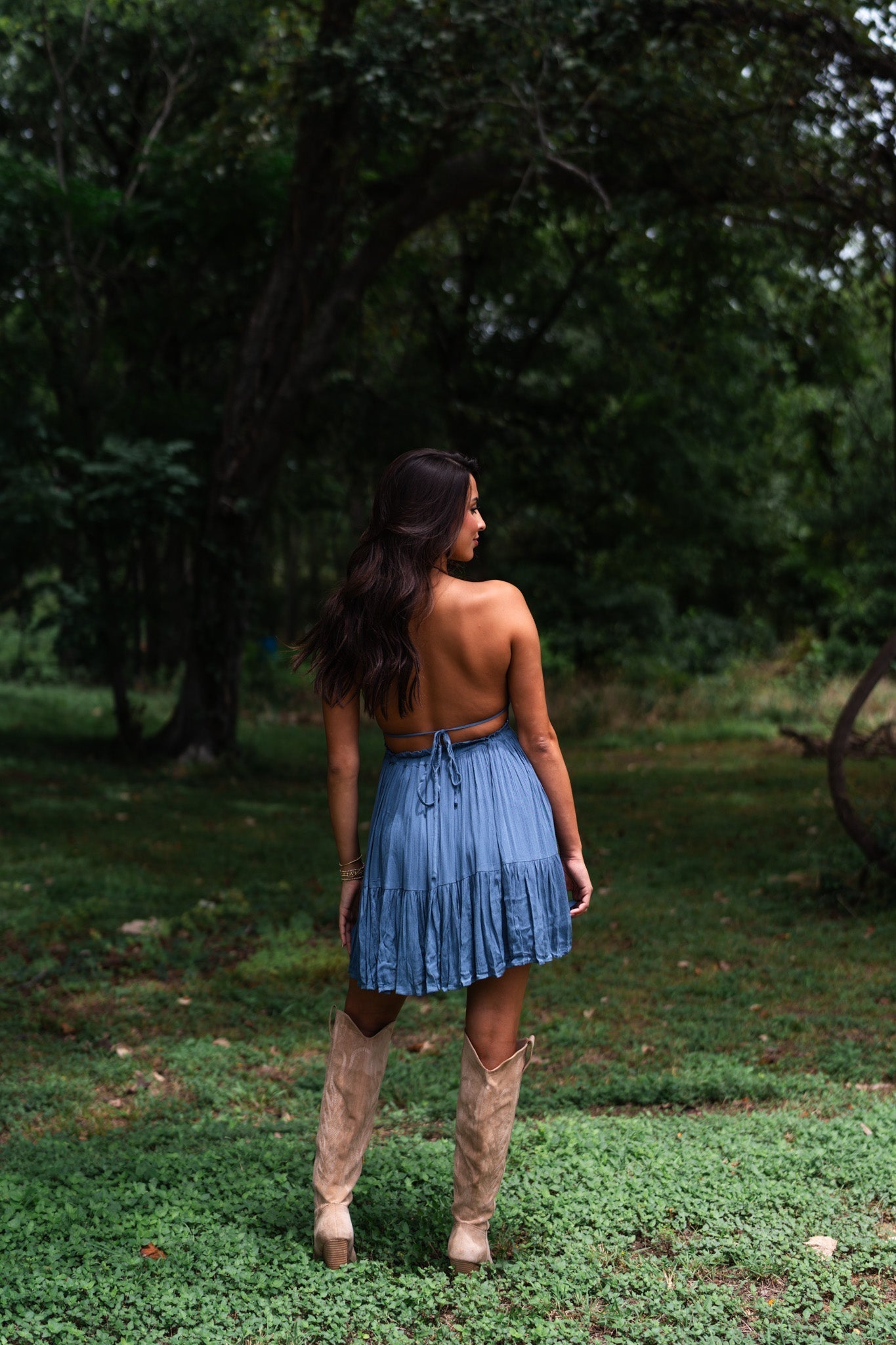 Ryan Halter Mini Dress (Ocean)