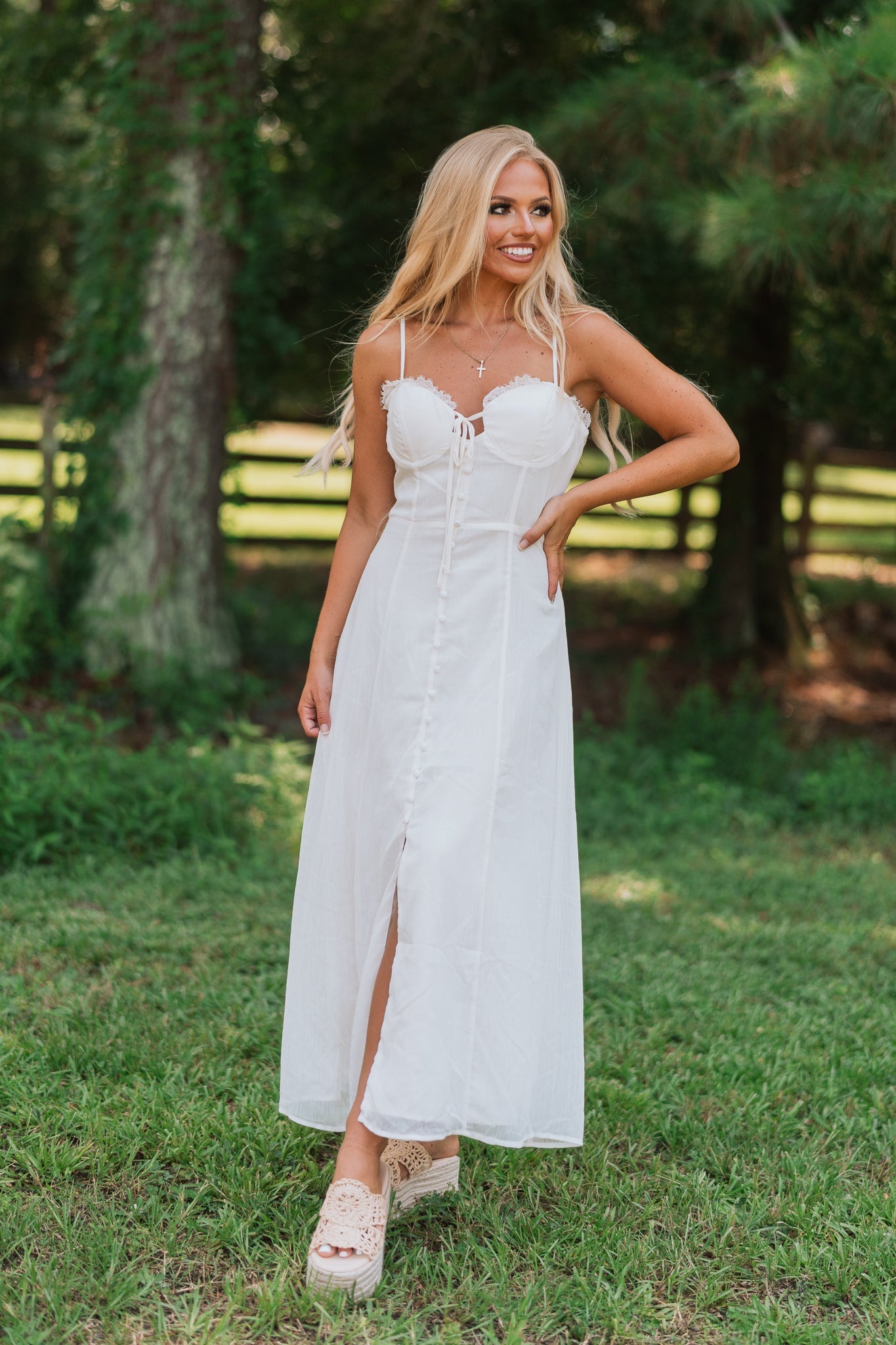 Serena Chiffon Maxi Dress (Ivory)